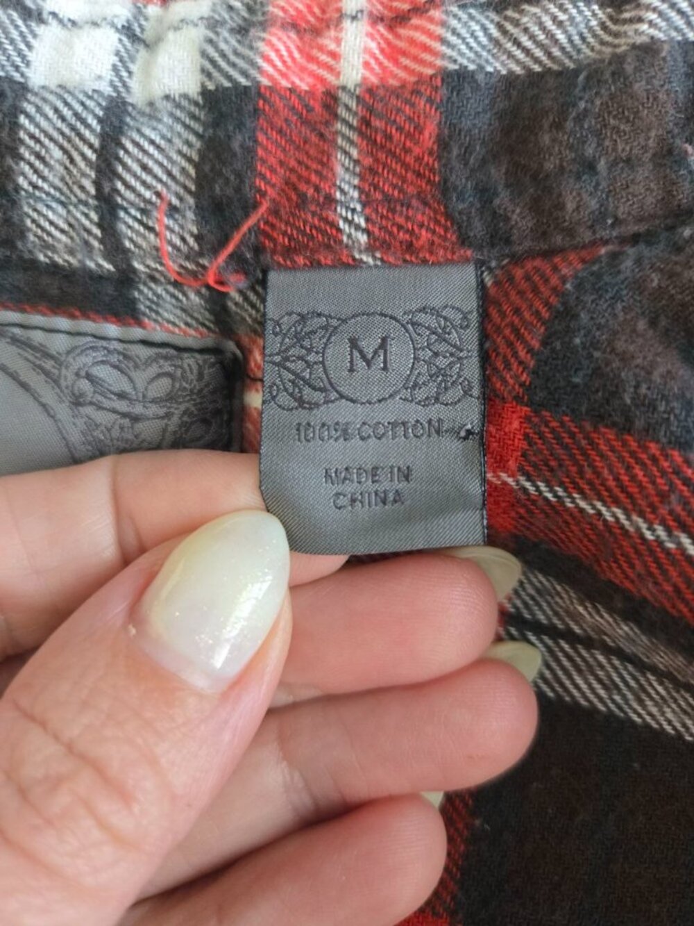 Blade Milber Men's Red Black Plaid Flannel Shirt Size Medium 100% Cotton Button - Picture 7 of 10